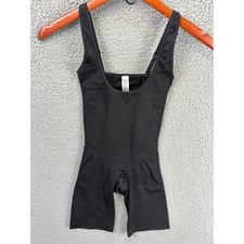 Assets by Spanx Mid Thigh Bodysuit Shapewear Womens L Black Slimming Compression