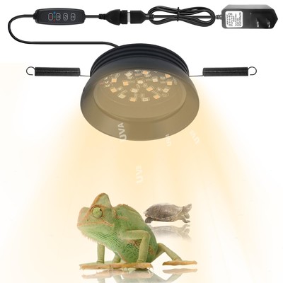 Small Full Spetrum LED UVA UVB Reptile Light with Dimmer & Cycle Timer for Be...
