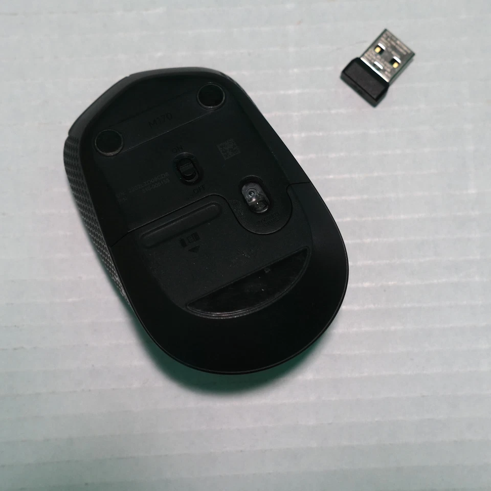 Logitech M170 Black Wireless Bluetooth Mouse WITH USB RECEIVER - Tested & Works - Image 2 of 3