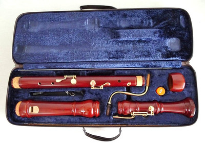 YAMAHA YRB-42 Wooden Bass Recorder Used with Bocal, Case