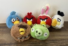 Lot Of 6 Angry Birds Plush Stuffed Animal Red Yellow Pig Bomb Star Wars Easter