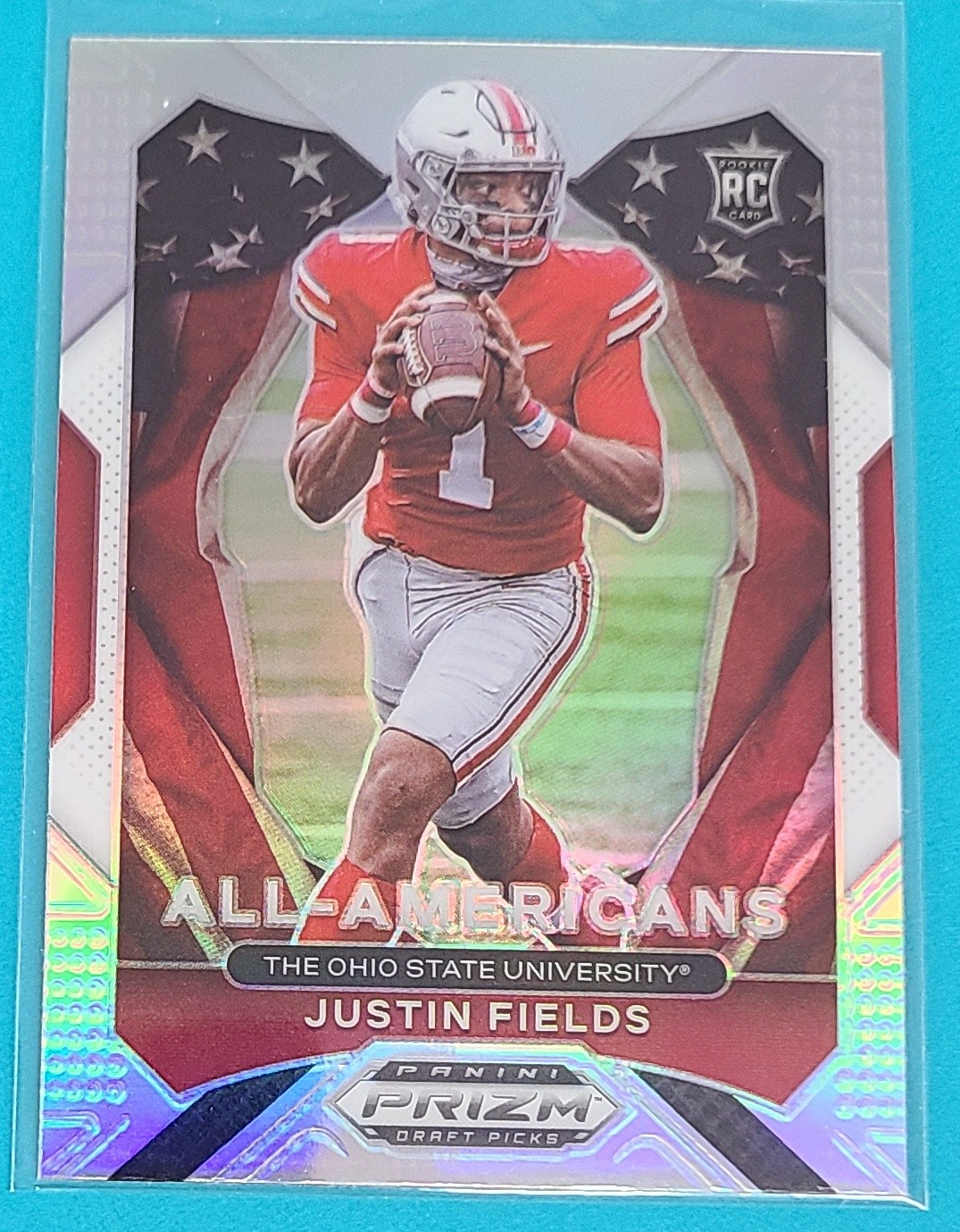2021 Prizm DP Collegiate Silver RC #192 Justin Fields Ohio St FOOTBALL Card I7