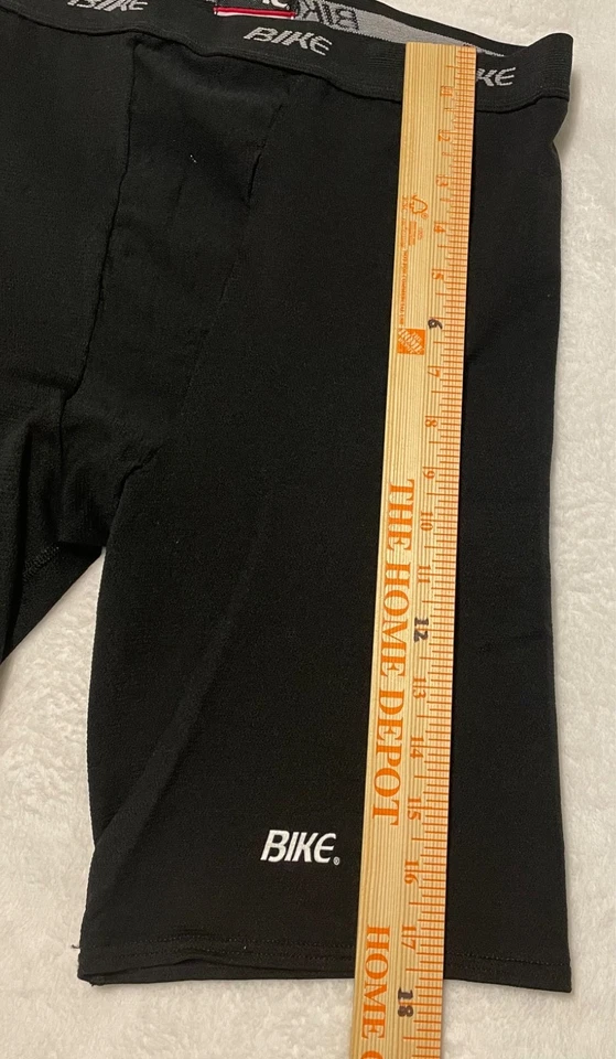 Pantalones Cortos de Compresión Marca BIKE De Colección Para Hombres Grandes Negros Elastizados Nylon Entrenador Gimnasio Entrenador Foto 3 de 4