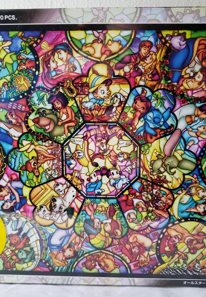 NUEVO Rompecabezas Disney All-Stars 1000 piezas arte vitral Tenyo Japón Foto 3 de 4