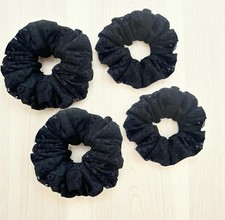 Black Lace Hair Scrunchies Set of 4