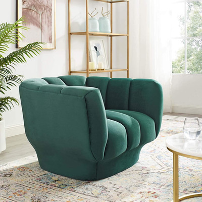 Green Velvet Tufted Accent Lounge Armchair for Stylish Living Spaces