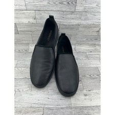 Vionic Cambria Black Pebbled Leather Slip On Sneakers Women Size 9.5 Orthotic