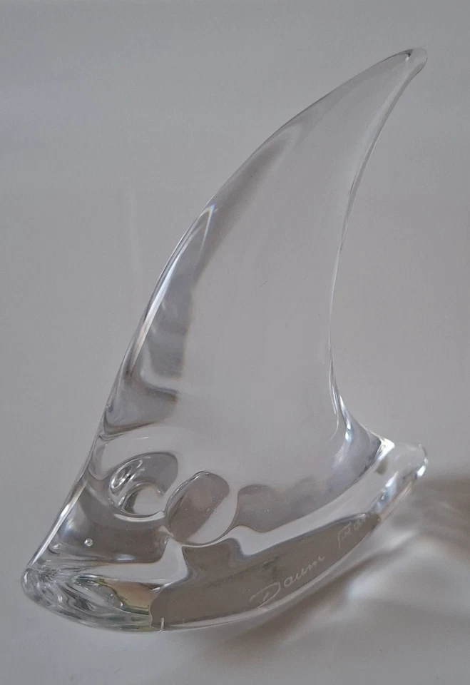 Vintage DAUM FRANCE signed Crystal Glass Angel Fish - image 3 of 4