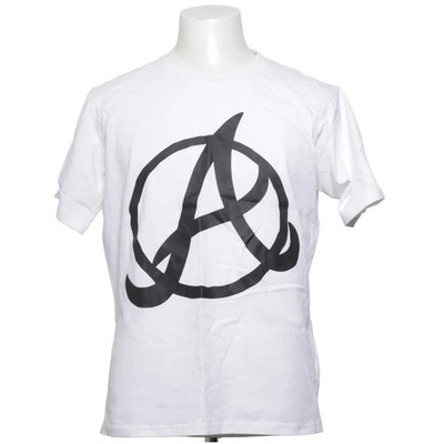 Vlone, T-shirt, Größe: L, Weiß/Schwarz, Baumwolle, Print, Herren #HrV
