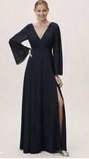NWT Anthropologie Doria Dress Elegant navy blue Maxi Dress size:10