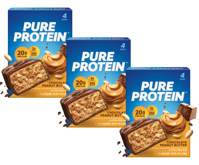 Pure Protein Bar, Chocolate Peanut Butter, Protein, Gluten Free, 1.76 oz, 12 Ct
