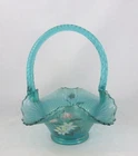 Fenton 2787 ST Stiegel Green Stretch 8" Basket Family Signature Bill Fenton #9
