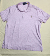 Polo Ralph Lauren Polo Shirt Men Large Heather Pink Short Sleeve Flesh Pony Logo