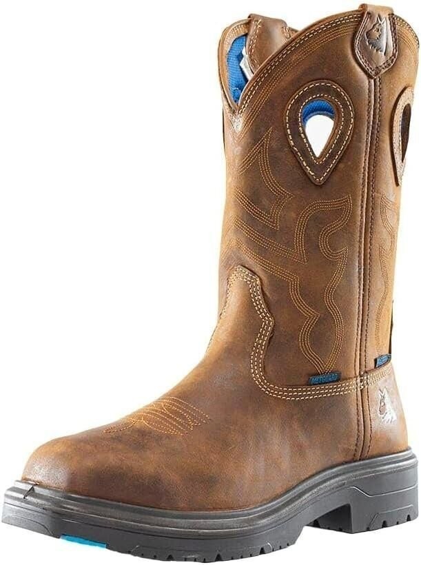 Steel Blue Men's Blue Heeler Met Steel Toe Boot, Brown