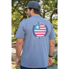 Burlebo Make America Like Texas Tee Men’s Heather Gray Short Sleeve Graphic L