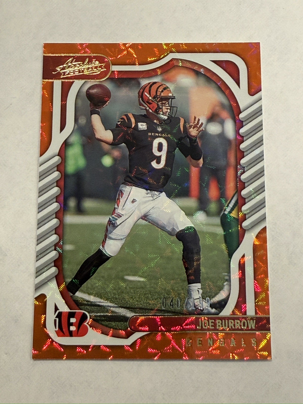 2022 Panini Absolute - Joe Burrow #44 Orange Mosaic 40/199