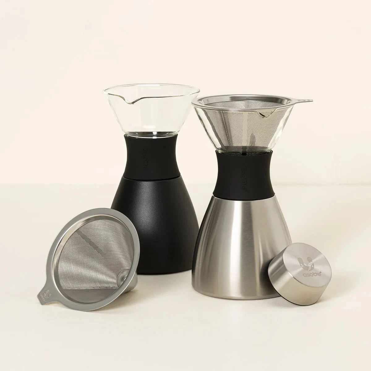 Pour Over Coffee Maker with Carafe Reusable Filter Manual Brew Set