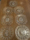 Lot Of 7 Vintage Federal Glass Columbia Pattern Bubble Glass Clear Plates 9”