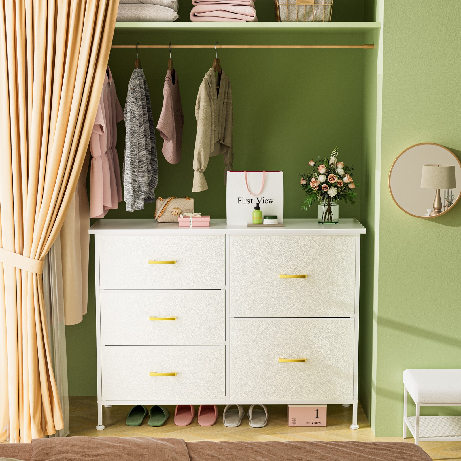 5-Drawer Fabric Dresser for Bedroom Storage & Closet Organization-image