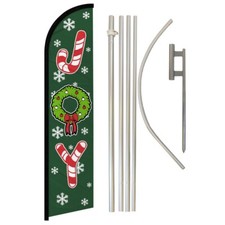 Joy Windless Banner Swooper Advertising Flag Kit Joy Flag Candy Cane