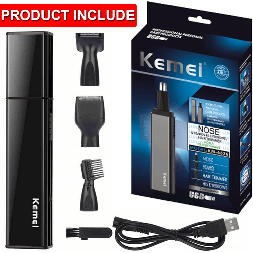 KEMEI Men Ear Nose Hair Trimmer Set Beard Razor Shaver USB Rechargeable Cordless - Picture 13 of 15