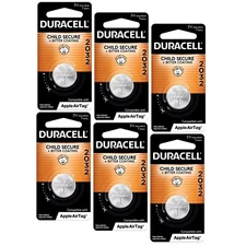 6 Duracell 3V Lithium Coin Cell/Button Battery CR2032 (1 Battery/Pk) Exp 04/2034