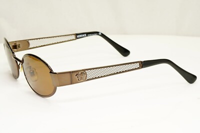 Gianni Versace 1996 Vintage Metal Mesh Brown Medusa Sunglasses MOD