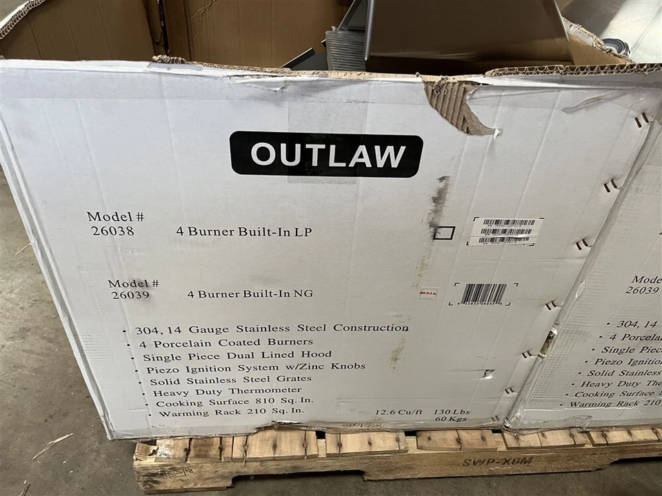 Parrilla de acero inoxidable Bull Outlaw de gas natural NG 4 quemadores incorporada - Modelo 26039 Foto 4 de 4