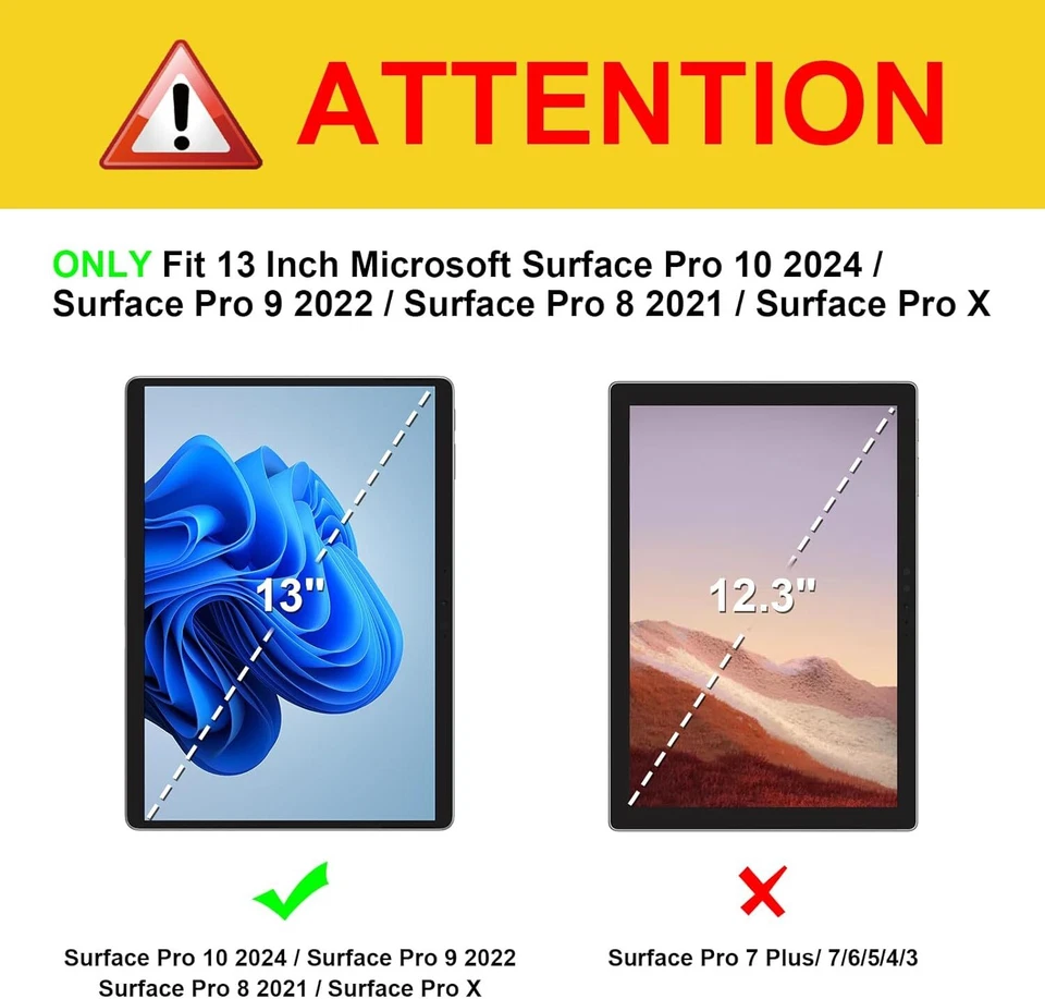 2x Screen Protector for 13 inch Microsoft Surface Pro 11/10/9/8/X Tempered Glass - Image 2 of 4