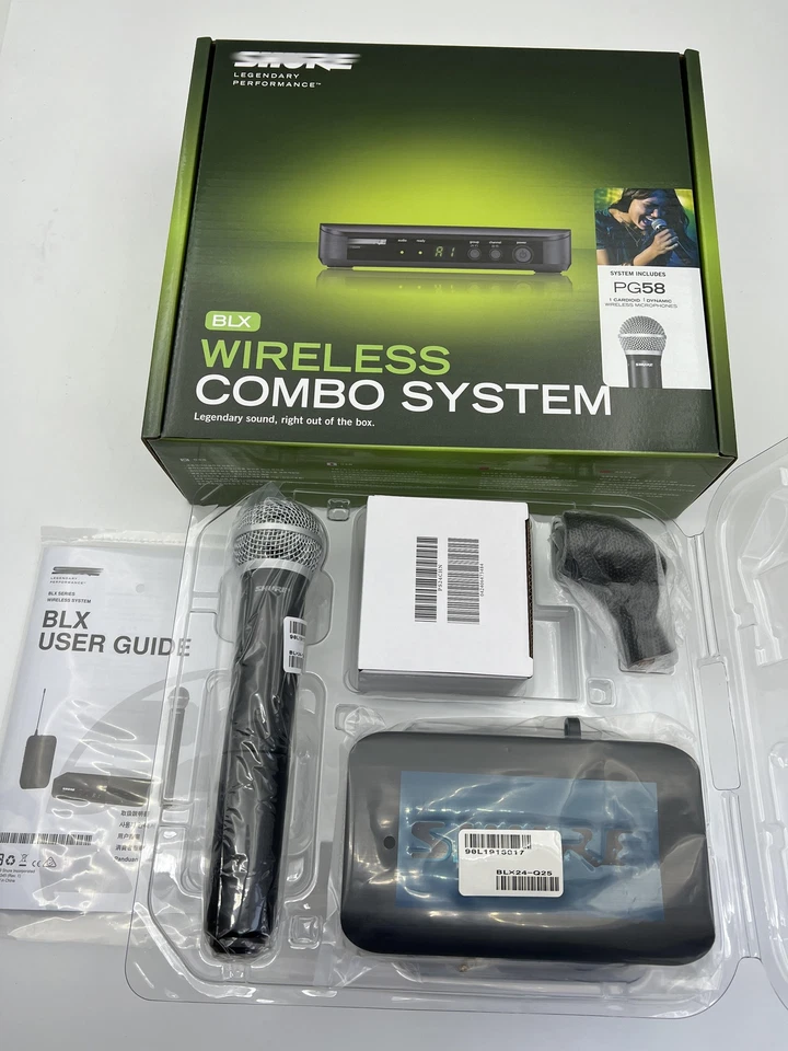 New Shur2 BLX24/PG58 Vocal System W/BLX4 Wireless Receiver and Handheld Transmit - Image 2 of 4