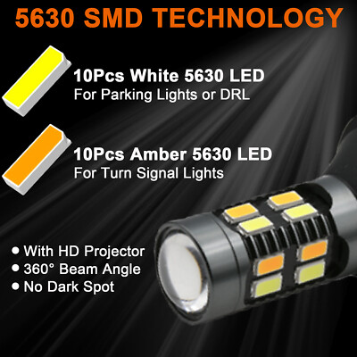 Proplus Error-Free Switchback LED Bulbs For Ford Mustang 2015-2021 – DRL + Turn Signal