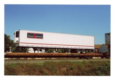RTTX Flat Car #165331 with Stevens Transport Trailer ORIGINAL 4x6 Color ...