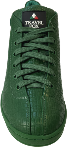 TRAVEL FOX Hombre Malibu Nappa Cuero Punta Redonda Con Cordones Medio Top Verde 915601-020 - Imagen 4 de 5