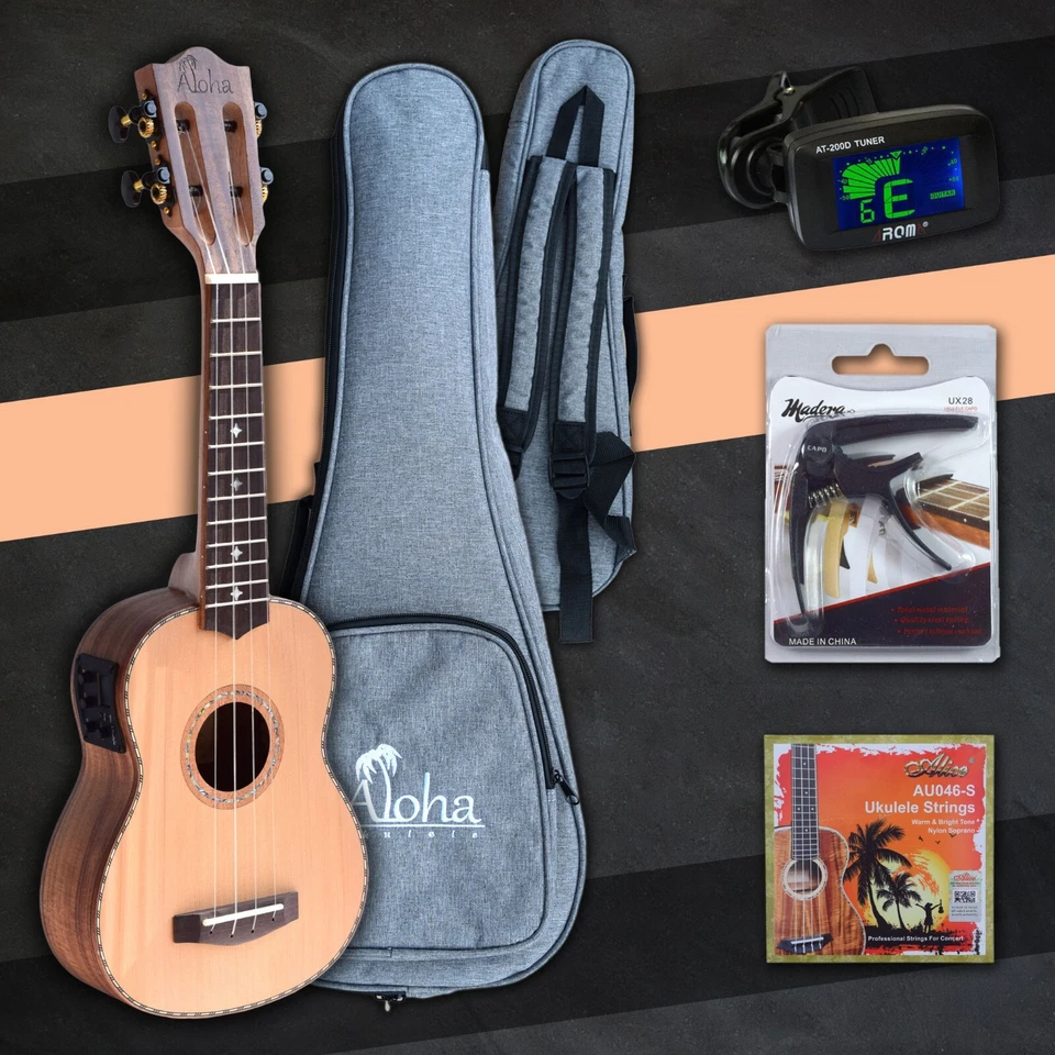 Solid Cedar & Koa Wood Ukulele with Accessories, (Canadian brand) - Image 2 of 4