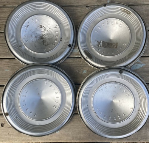 62 63 64 Mercury Dog Dish HUB CAPS 10 1/2" Set of 4 Merc Hubcaps 1962 1963 1964 - Picture 8 of 11