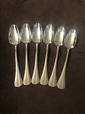 Lot Of 6 International Silver Lyon 18-8 Stainless SYMMETRY GrapeFruit Spoons (L)