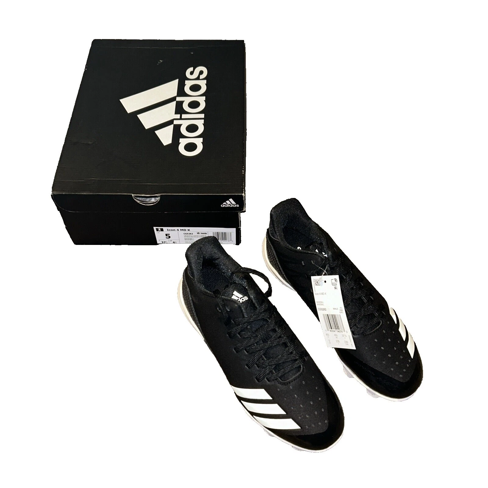 adidas Black Youth Baseball & Softball Shoes & Cleats