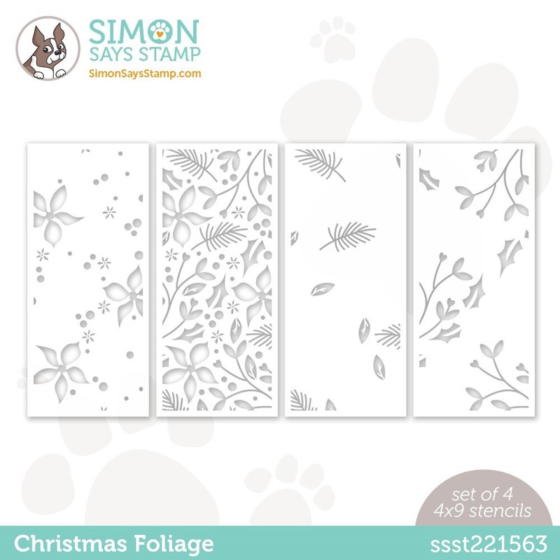 New - Simon Says Stamp - Stencil Set - Christmas Foliage ssst221563