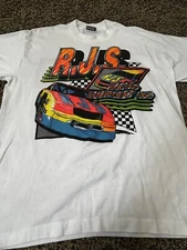 Vintage RJS Racing Equipment T-Shirt Neon; Hazel Park MI Men's XXL