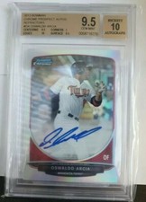 2013 Bowman Chrome OSWALDO ARCIA  Auto RC Refractor BGS 9.5/10  #'d /500