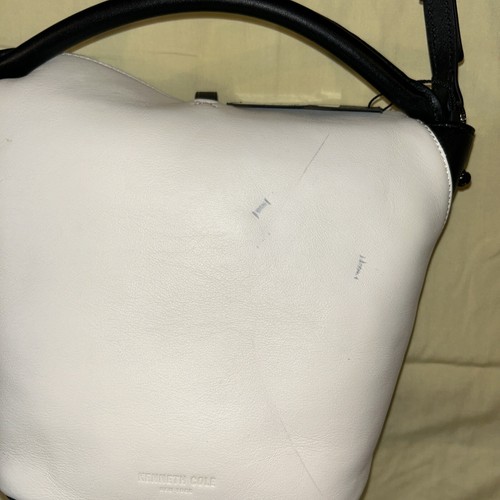 KENNETH COLE NEW YORK - Leather - New with Tags - Beige Fold Over Crossbody Bag - Picture 14 of 24