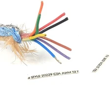 50ft Alpha Wire Shielded Cable CL2 22 AWG 8 Conductor compare Belden 9944