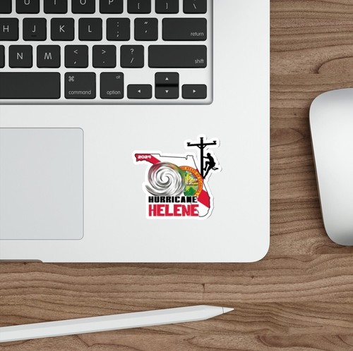 2024 Hurricane Helene Florida Lineman Hard Hat Sticker Tropical Storm Decal Crew - Bild 6 von 8
