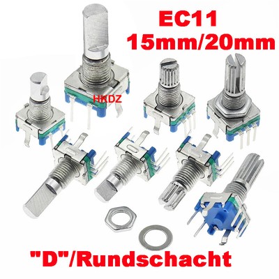 EC11 Drehgeber Rotary Encoders Halbachse Encoder Mit Schalter 20 Positioning 5P