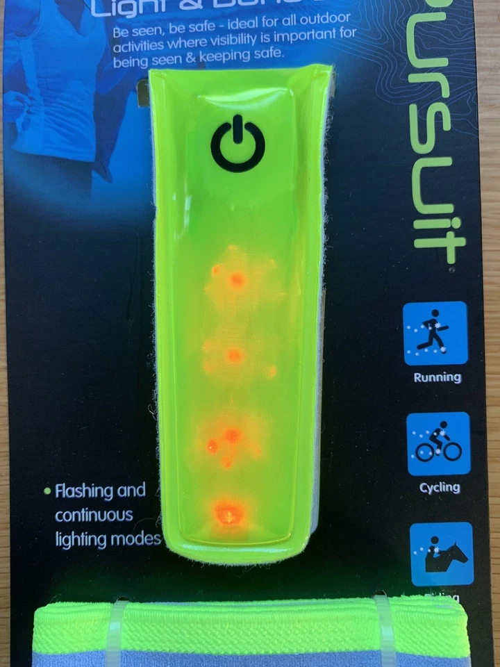 2 Piece Set Cycling Bike Bicycle Reflective Band & LED Light Safety Run Running - Image 3 of 4