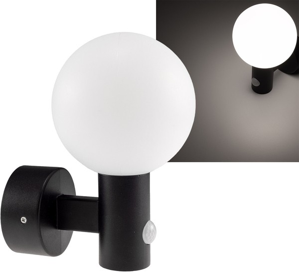 "CT23795 Led Wandleuchte \"Lamu\" Mit Pir-Sensor IP65, 15W, Schwarz, 4000K / Neutwe"-image