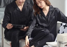 5-Day Deliver Christmas Matching Mens Women Silk Satin Pajamas Set Lounge Pants