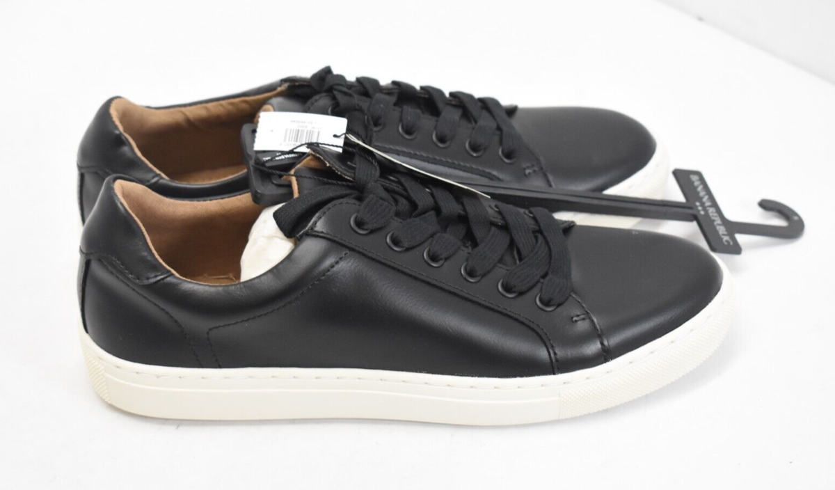 Banana Republic Rich Black Shoes Sneakers Leather Lace Up  display picture 1
