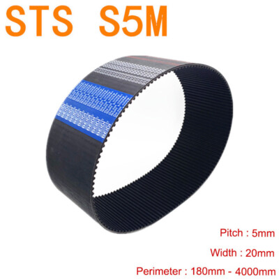 S5M Rubber Timing Belt Pitch 5mm Close Loop Synchronous Belt Width 20mm for 3D