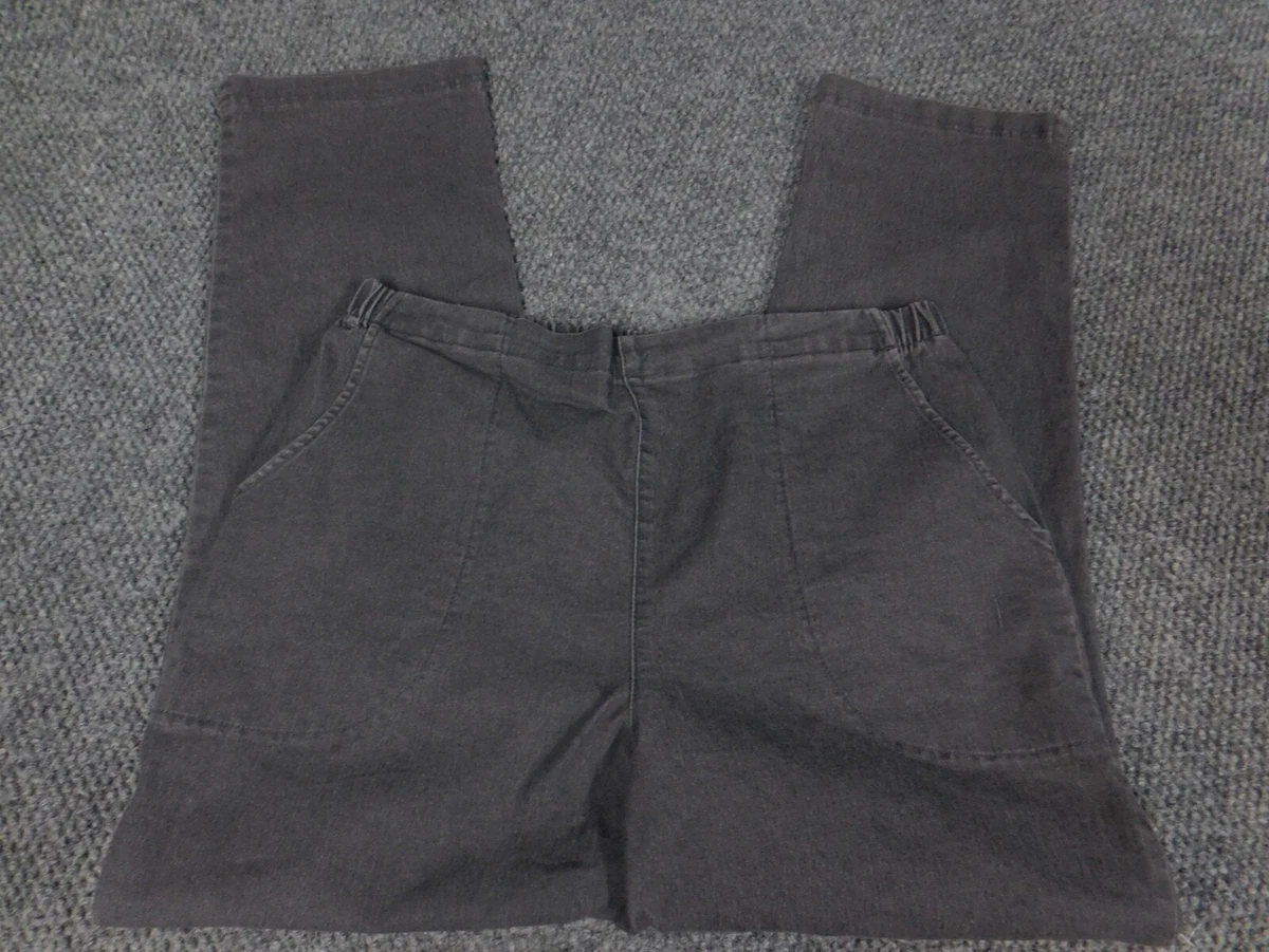 Croft and Barrow Womens Pants 14P Petites gray straight stretch